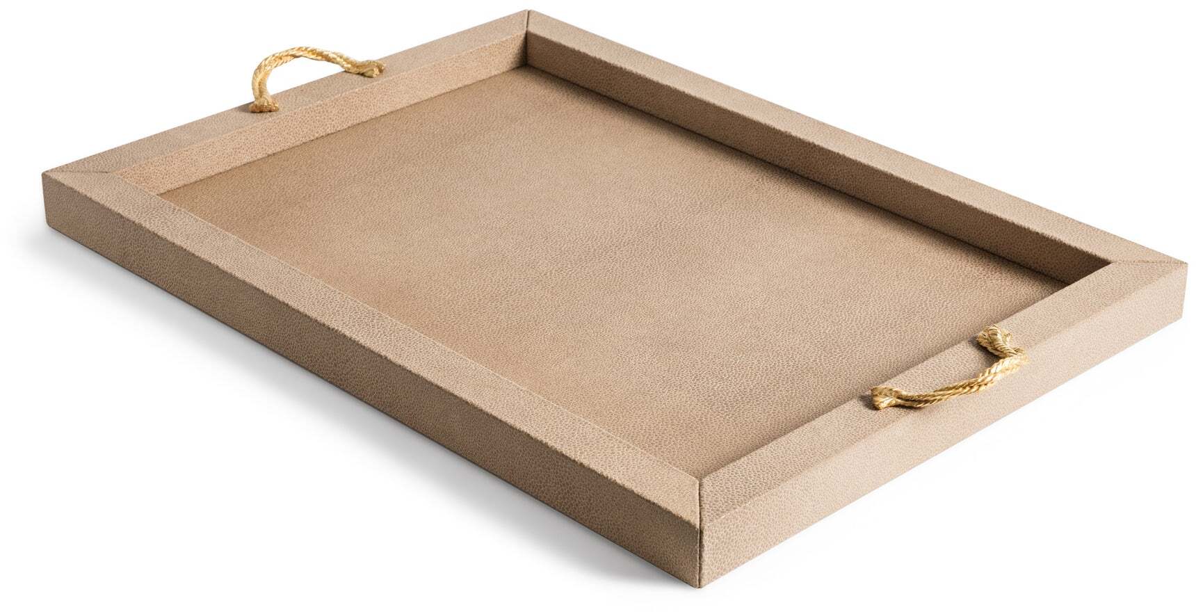 Талия Поднос - 40,5X40,5 см / металл-финиш_золото / ари-кожа_тауп