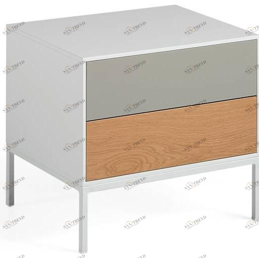 Тумбочка прикроватная GOB-5490 серая от Angel Cerda ANGEL CERDA  241844 Белый 