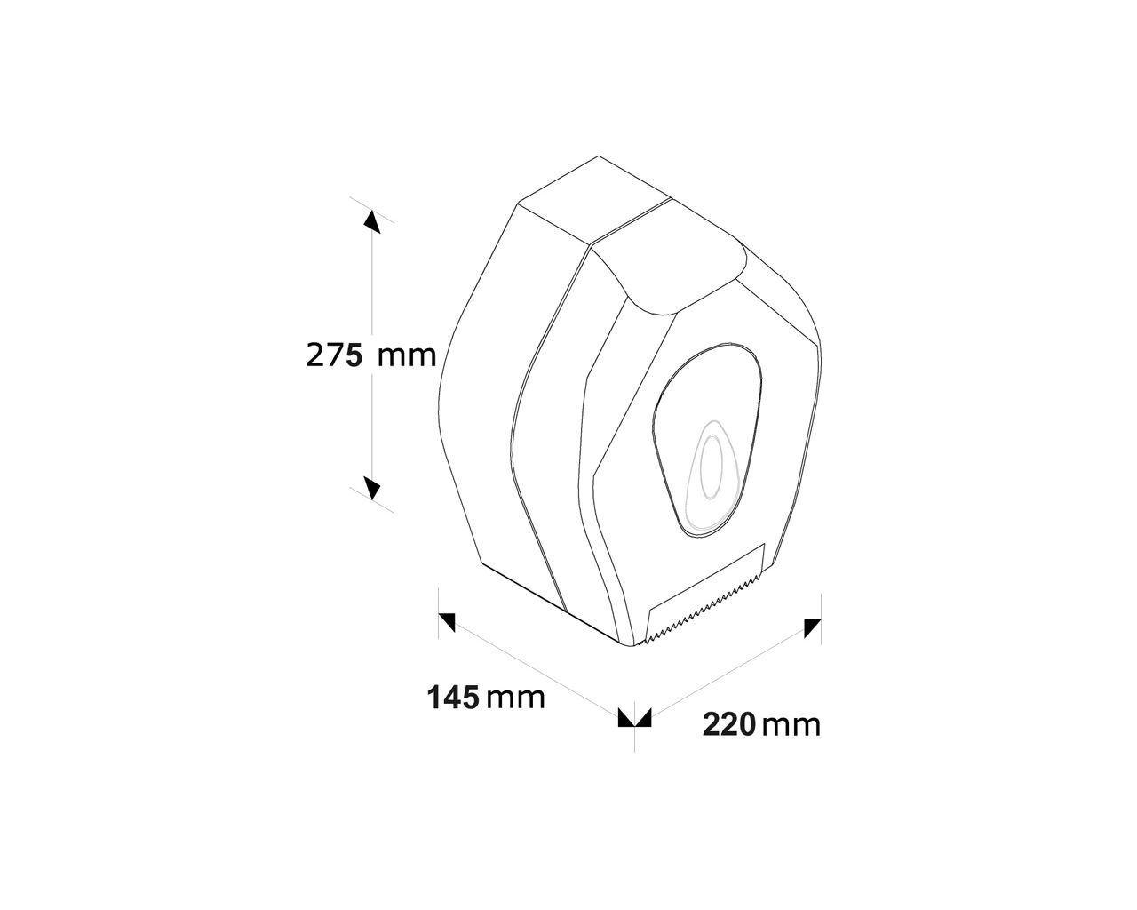 BTN201 Держатель рулона туалетной бумаги TOP MINI, пластик АБС, белый, синее окошко Merida  - Вид №1