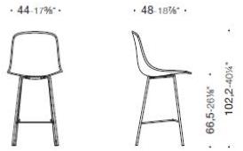 ESTEL GROUP Высокий табурет из полипропилена со спинкой Shell sun-id-1485533 - Вид №3