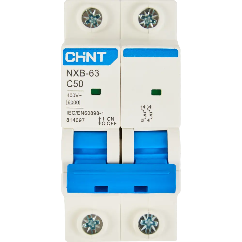 Автоматический выключатель CHINT NXB-63S 2P C50 А 6 кА 85683456 STLM-2004222  - Вид №1