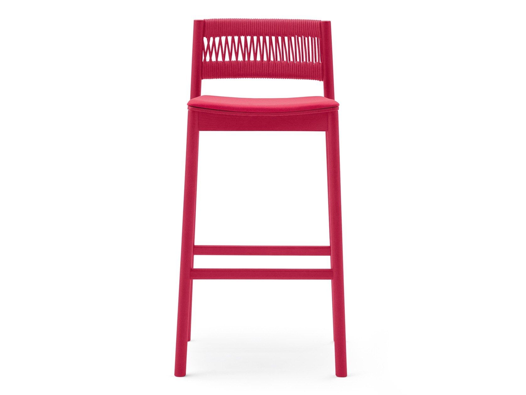 Высокий стул из бука и морской веревки с мягким сиденьем Billiani Load ARCH-00006722 - Вид №1