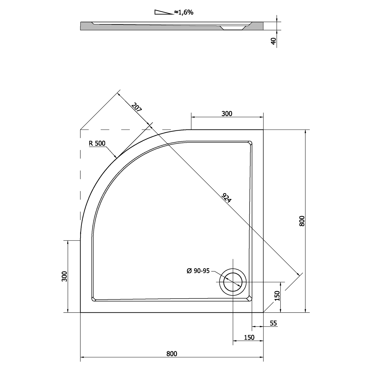 61111 Polysan Душевые кабины из литого мрамора  - Вид №1