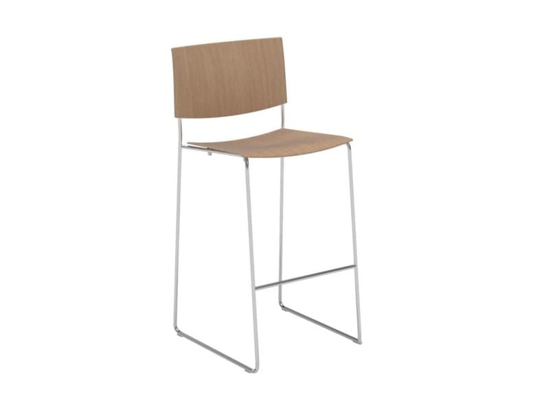 Штабелируемый табурет из дуба с подставкой для ног Andreu World SIT WOOD BQ1209 / BQ1210 ARCH-00012262