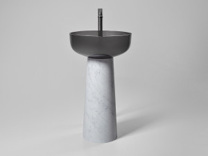 Каррарский мрамор отдельно стоящий круглый умывальник