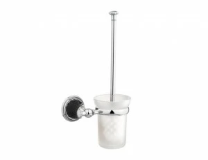 233584.NSL0.30 Подставка для ершика из черного фарфора витая Античная латунь