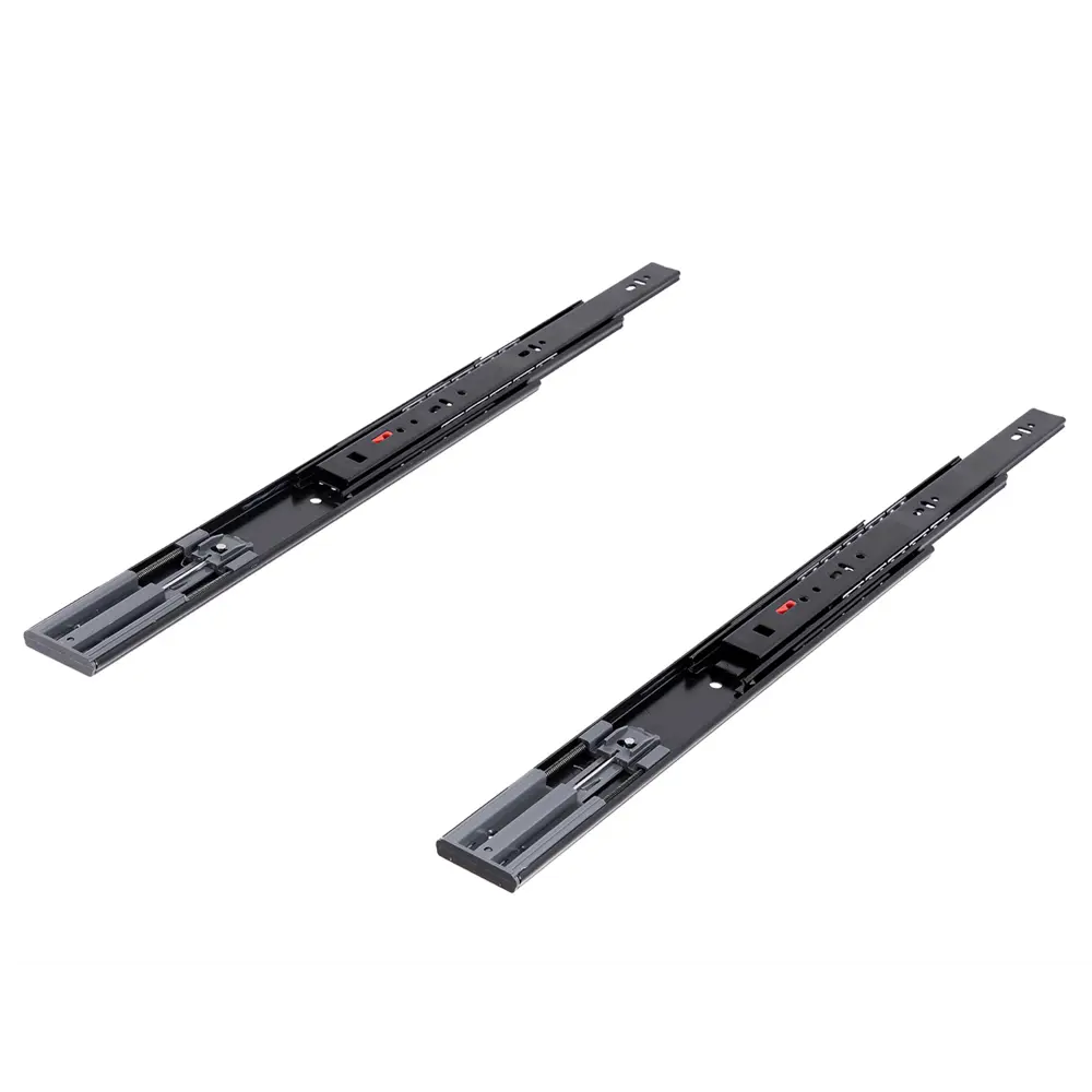 Комплект шариковых направляющих Samet 400 мм с доводчиком сталь цвет черный STLM-2038503 - Вид №1