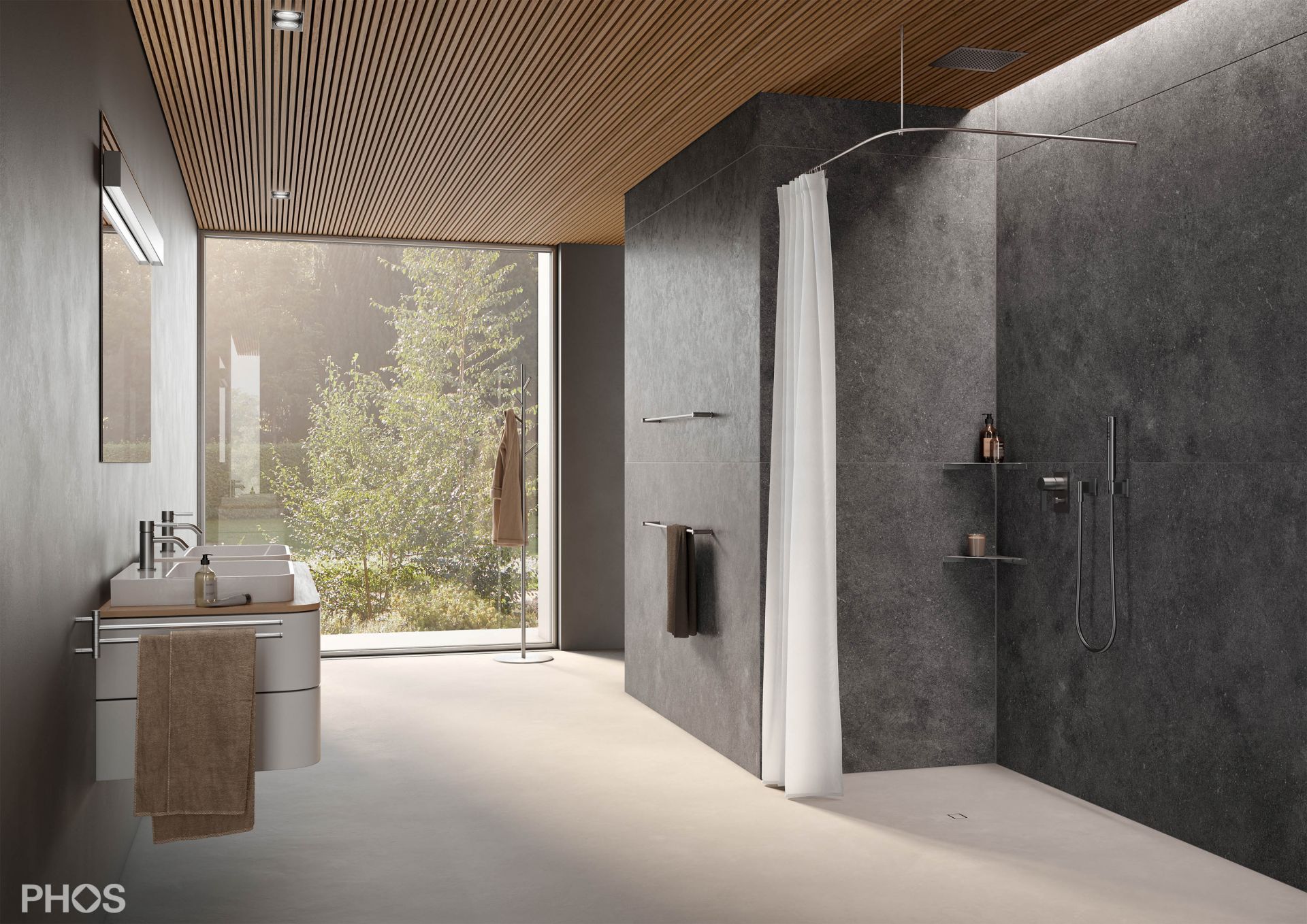 DSB300-1000 Квадрант штанги для душевой занавески с радиусом дуги 30 см, 100 x 100 см PHOS  - Вид №4