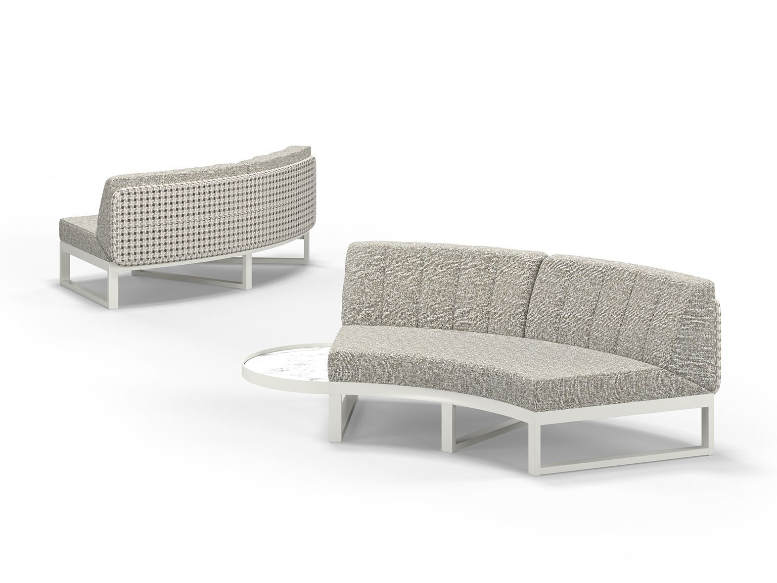 Тканевый изогнутый модульный садовый диван MAMAGREEN Munia ARCH-00152744