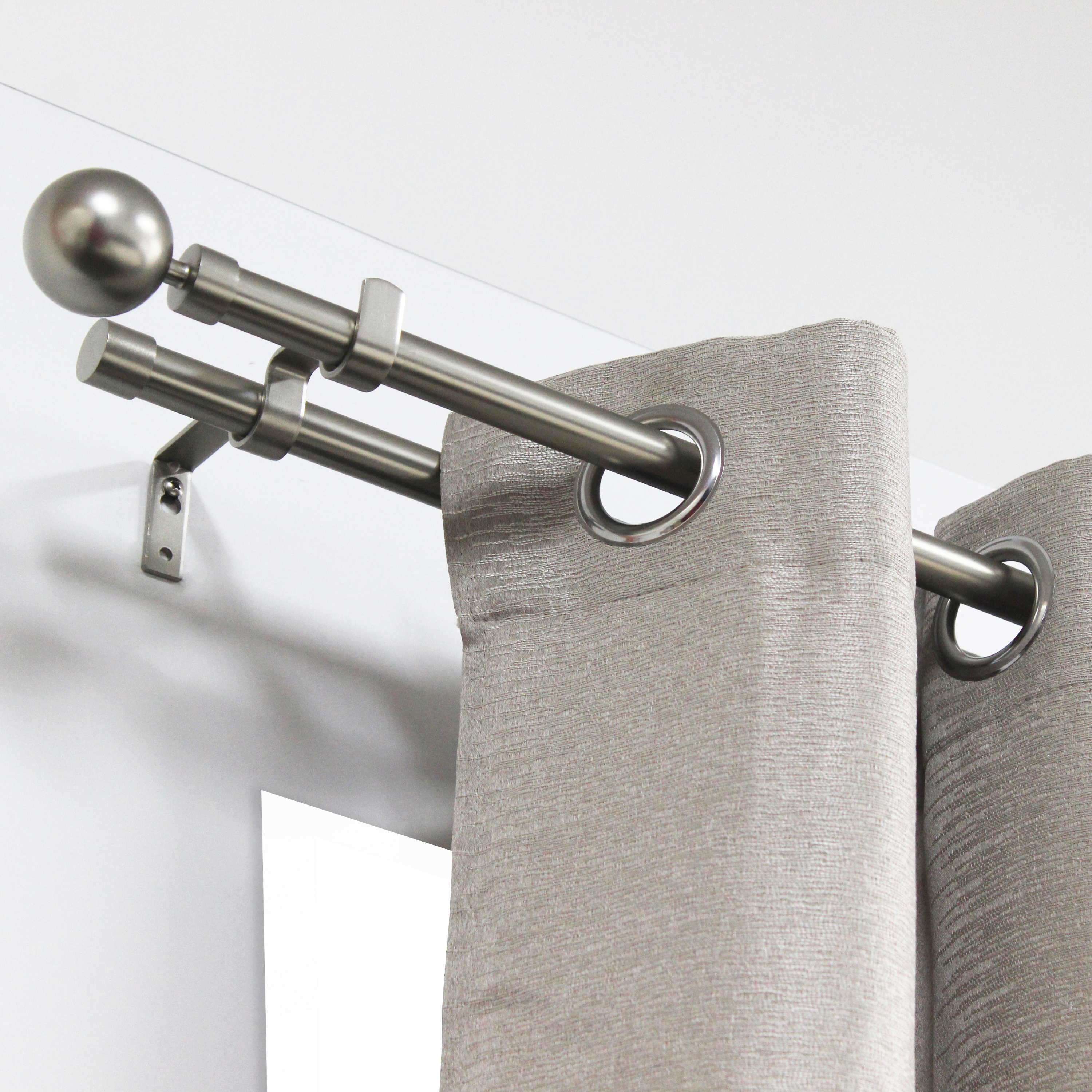 INSPIRE Двухрядный настенный держатель для карнизов в стиле никель 82550636 STLM-0029653 - Вид №1