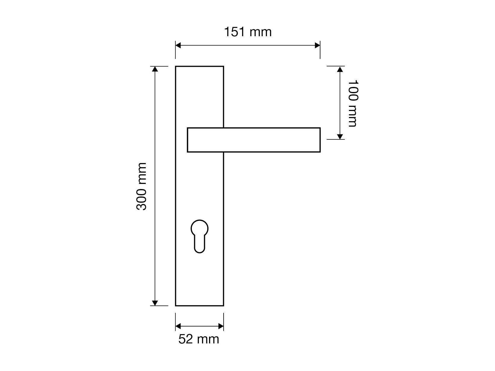 Латунная ручка на пластине LINEA CALI' синтез ARCH-00146092 - Вид №3