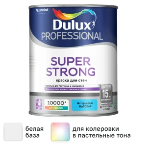 Краска для стен Dulux Super Strong моющаяся матовая цвет белый база BW 1 л 18856763 STLM-2124346