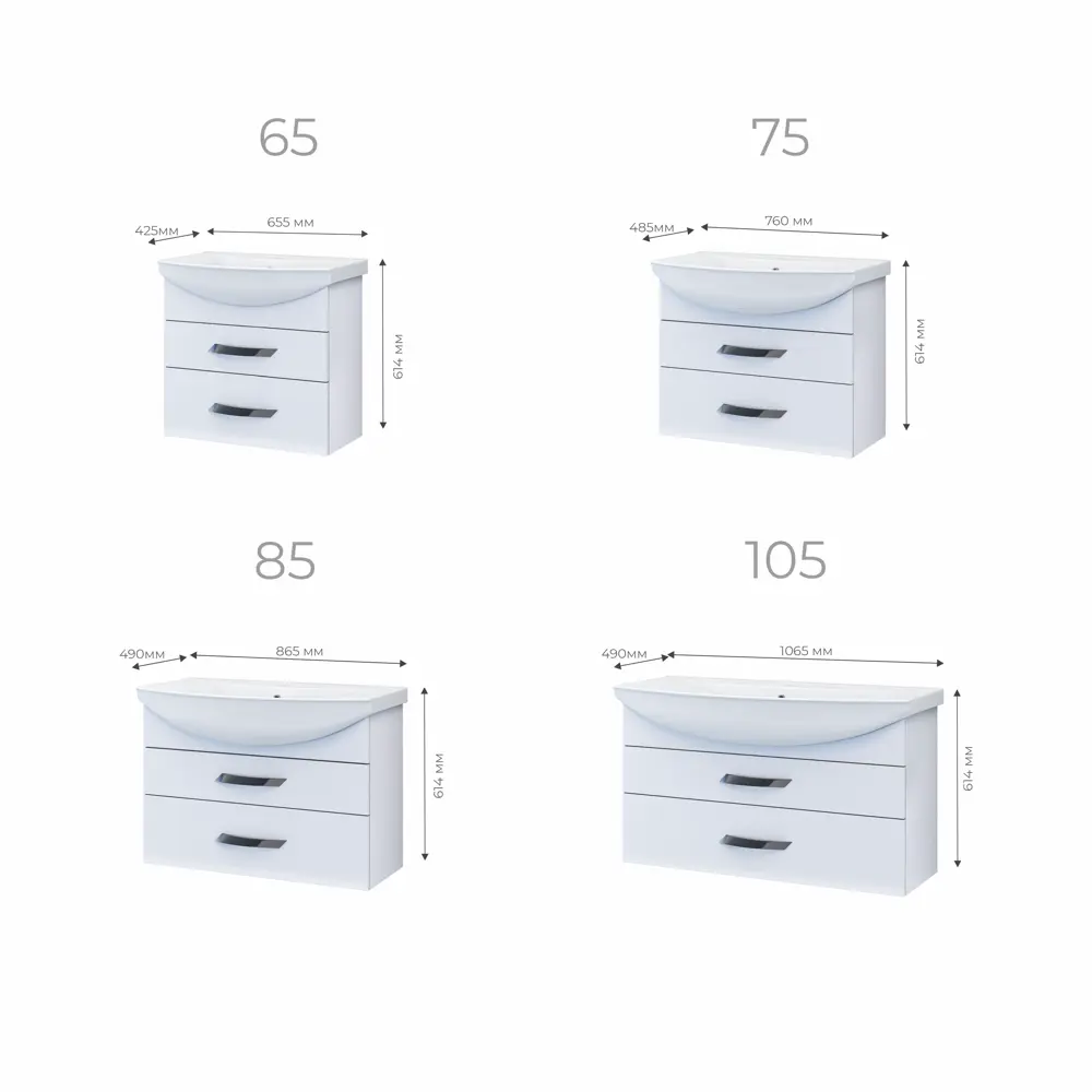Тумба под раковину Vigo Moss подвесная 105 см, цвет белый STLM-2010324 - Вид №4