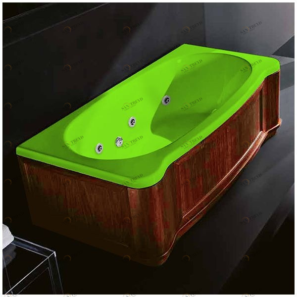 Ванна Gruppo treesse New Classic Young STD-V6747-DX-WO-S салатовая с гидромассажем прямоугольная правая деревянная панель орех STDV6747DXWOS