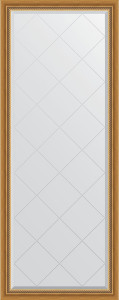 BY 6301 Зеркало напольное с гравировкой в багетной раме - состаренное золото с плетением 70 mm EVOFORM Exclusive-G floor
