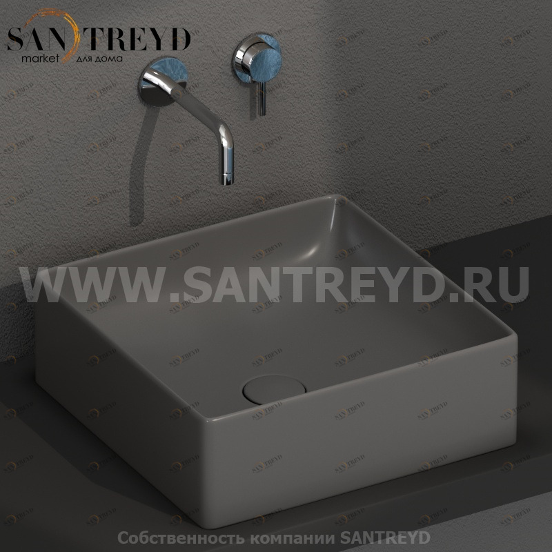 B6Q42SK Накладная раковина на столешницу  квадратная Ceramica Globo T-EDGE