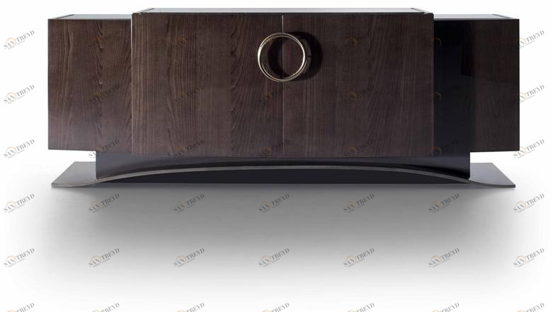 HUGUES CHEVALIER Буфет из лакированного дуба с распашными дверцами Haussmann Lid 1663