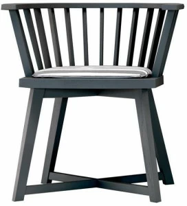 Gervasoni Деревянный стул с подлокотниками Gray