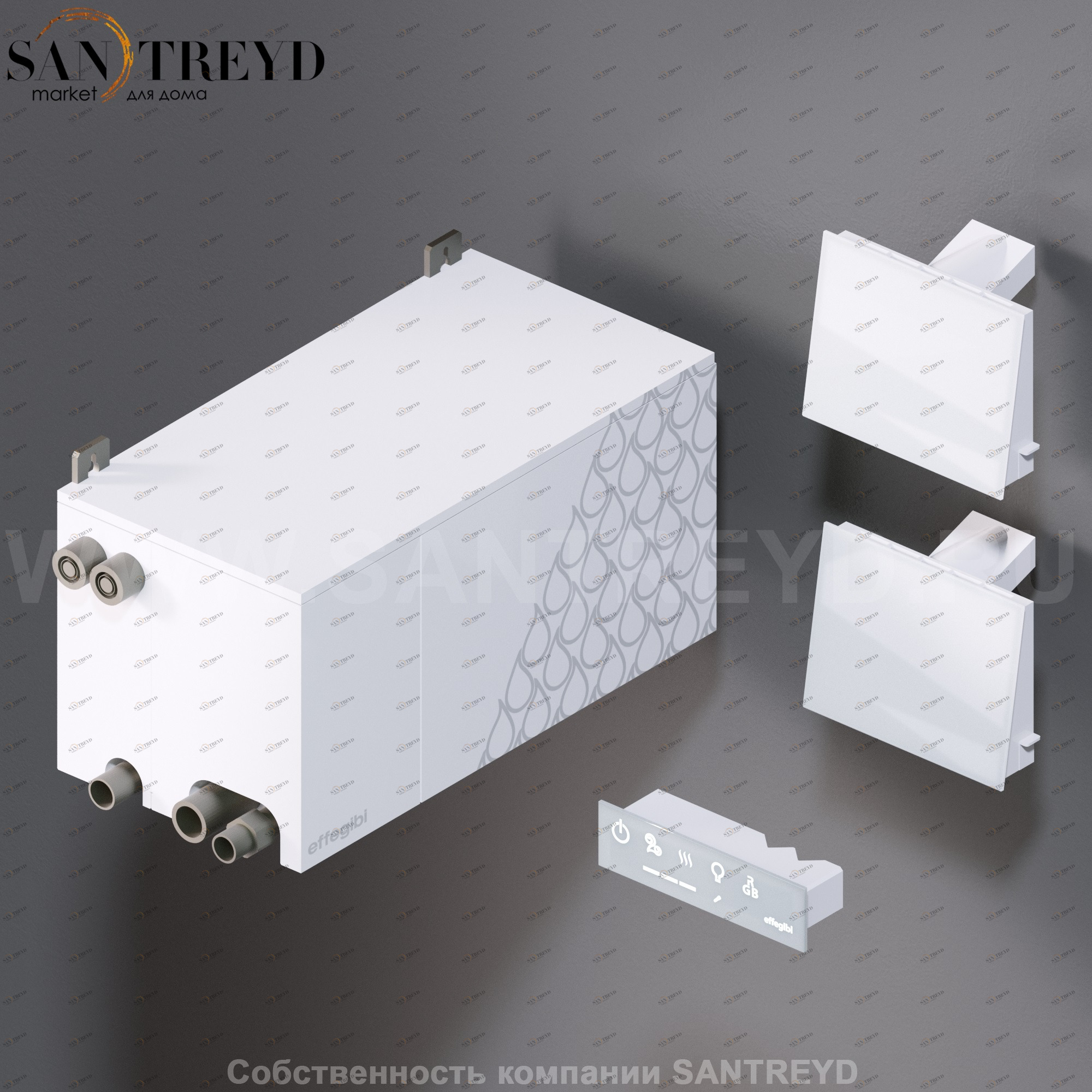 Effegibi NUVOLA SMART POWER NSP140 Встроенный парогенератор для турецкой бани, мощность - 14 кВт, объем - от 12 до 15 куб. м., производительность - 20,7 кг/час