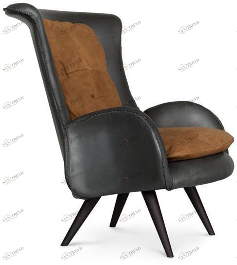 Greenapple Кожаное кресло с подлокотниками с высокой спинкой Perfect raw G703175 