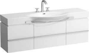 H4013520754631 Шкафчик под раковину с сифоном, экономящим пространство, для раковин 811706, 812706, 813706, 814706, 2 выдвижных ящика с 2 дверцами, 2 стеклянные полки LAUFEN PRO