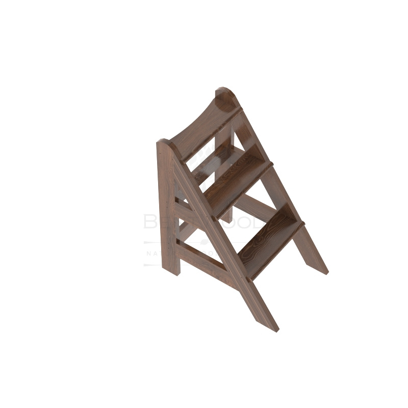 2045 Лесенка для купели 3 ступени из дуба мореная Alyarus  - Вид №1