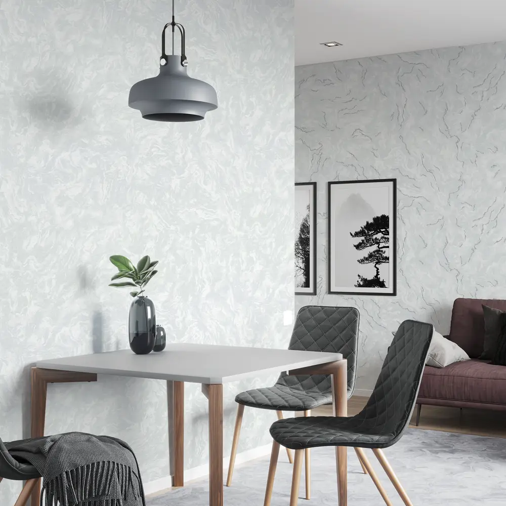 Флизелиновые обои Palitra Home Palazzo в сером цвете с эффектом тиснения 87271081 STLM-0833914 - Вид №3