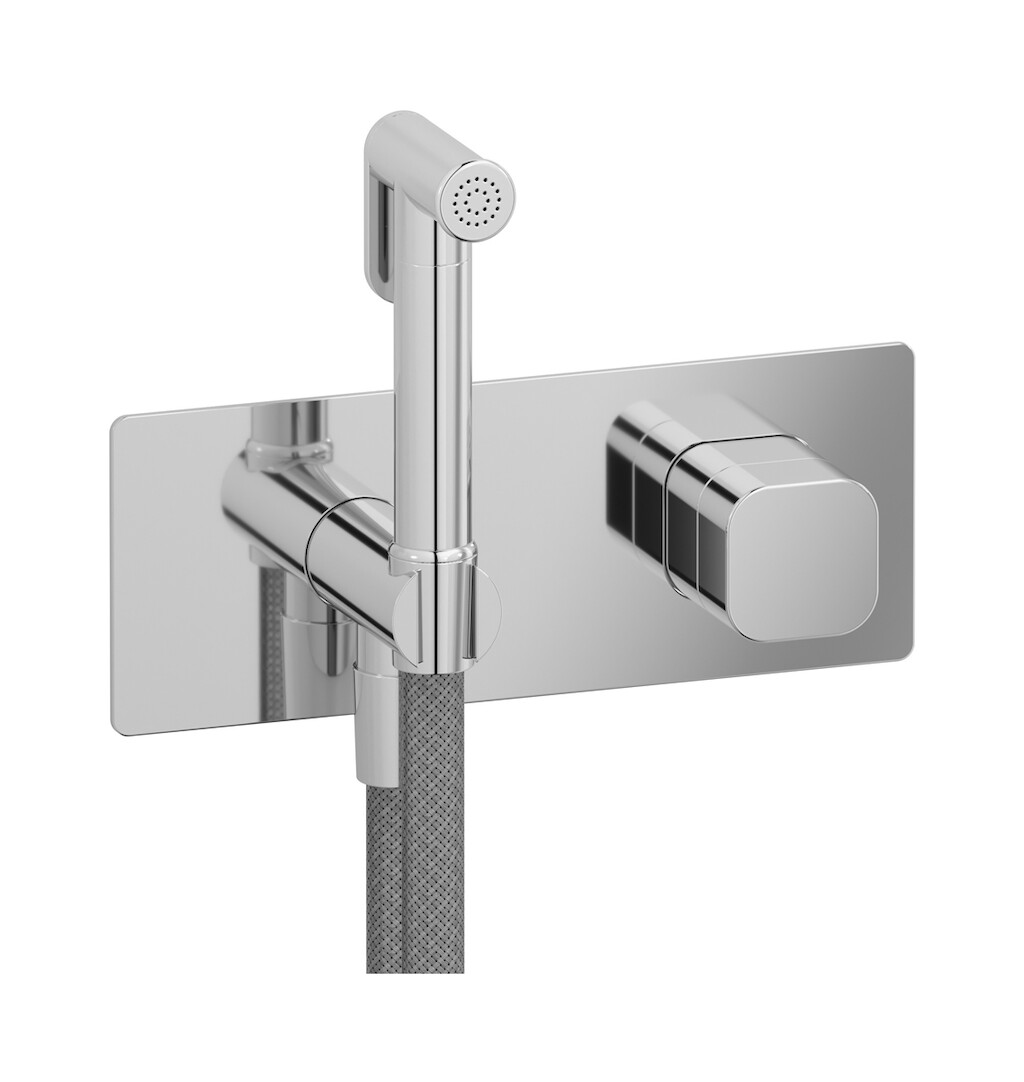 Внешние части гигенического душа со смесителем. WE ARE IB eo706cc_1 Chrome Elio