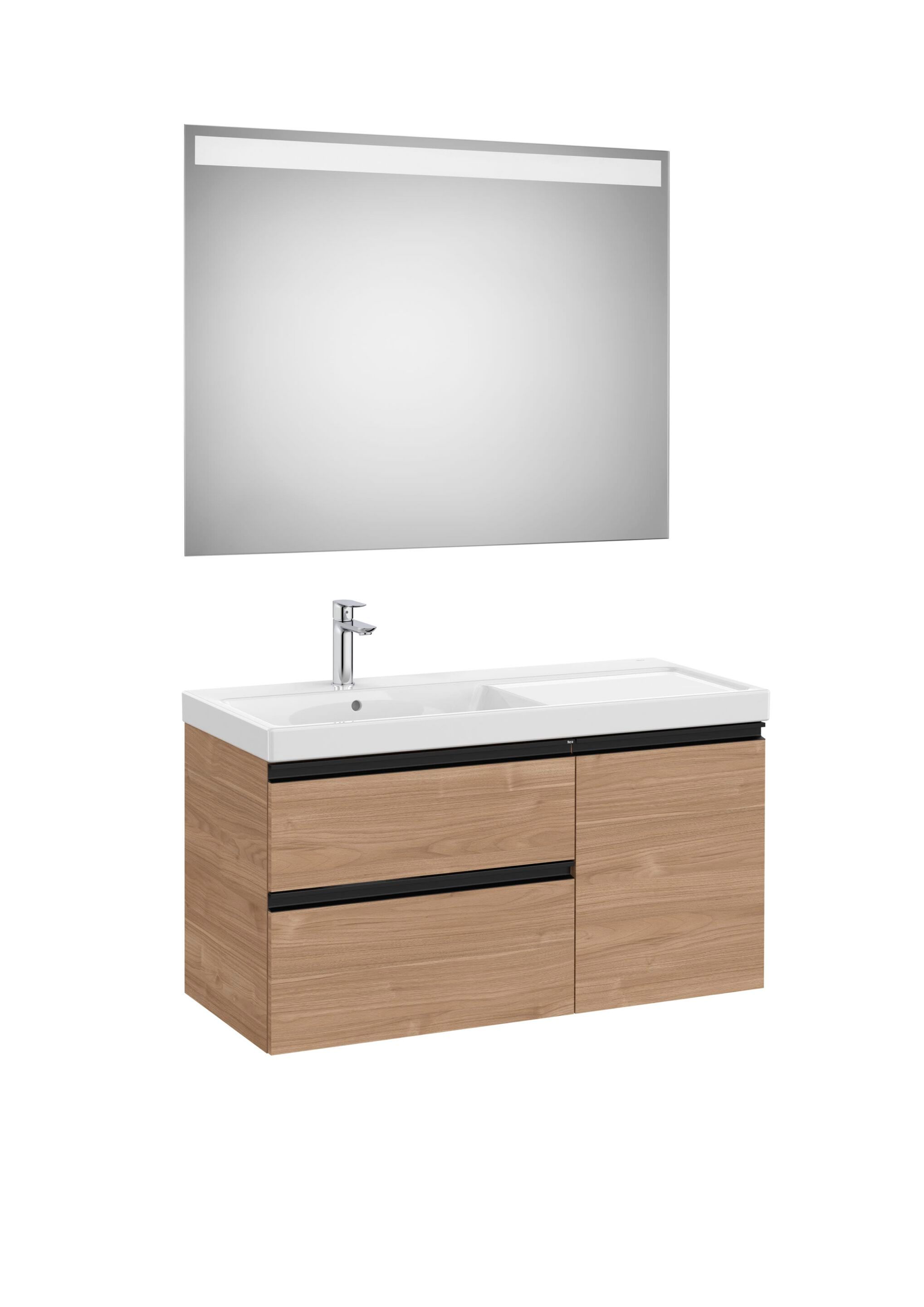 Деревянный умывальник с ящиками, дверцами, зеркалом и встроенной раковиной Roca The Gap ARCH-00147702 - Вид №1