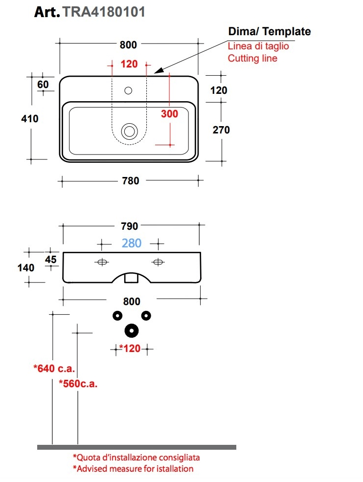 Подвесная раковина настенная овальная Olympia Ceramica Tratto белая sun-id-1439344 - Вид №2