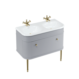 Burlington Chalfont Chalfont 1000мм Тумбочка с одним ящиком - Классический серый с золотыми ногами CH100G-CHLEGGOLD