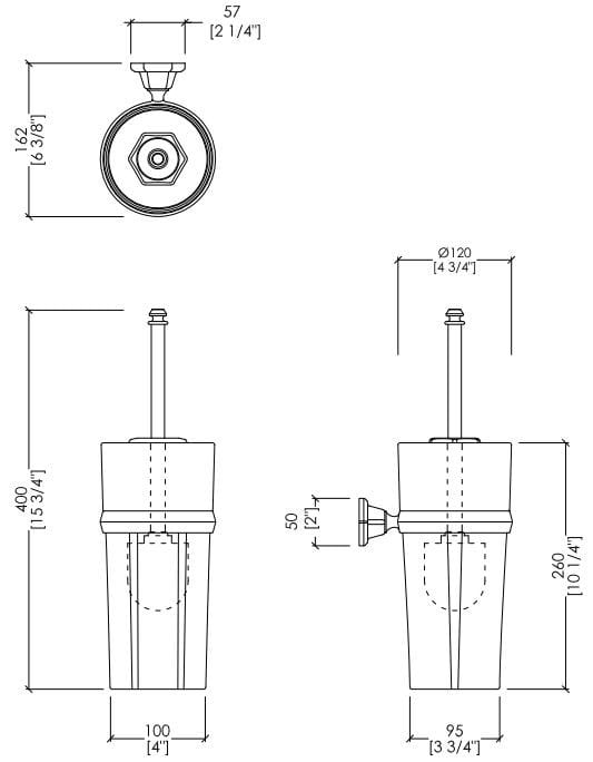 Керамический и латунный настенный держатель для туалетной щетки Devon&Devon юбилей ARCH-00029855 - Вид №2