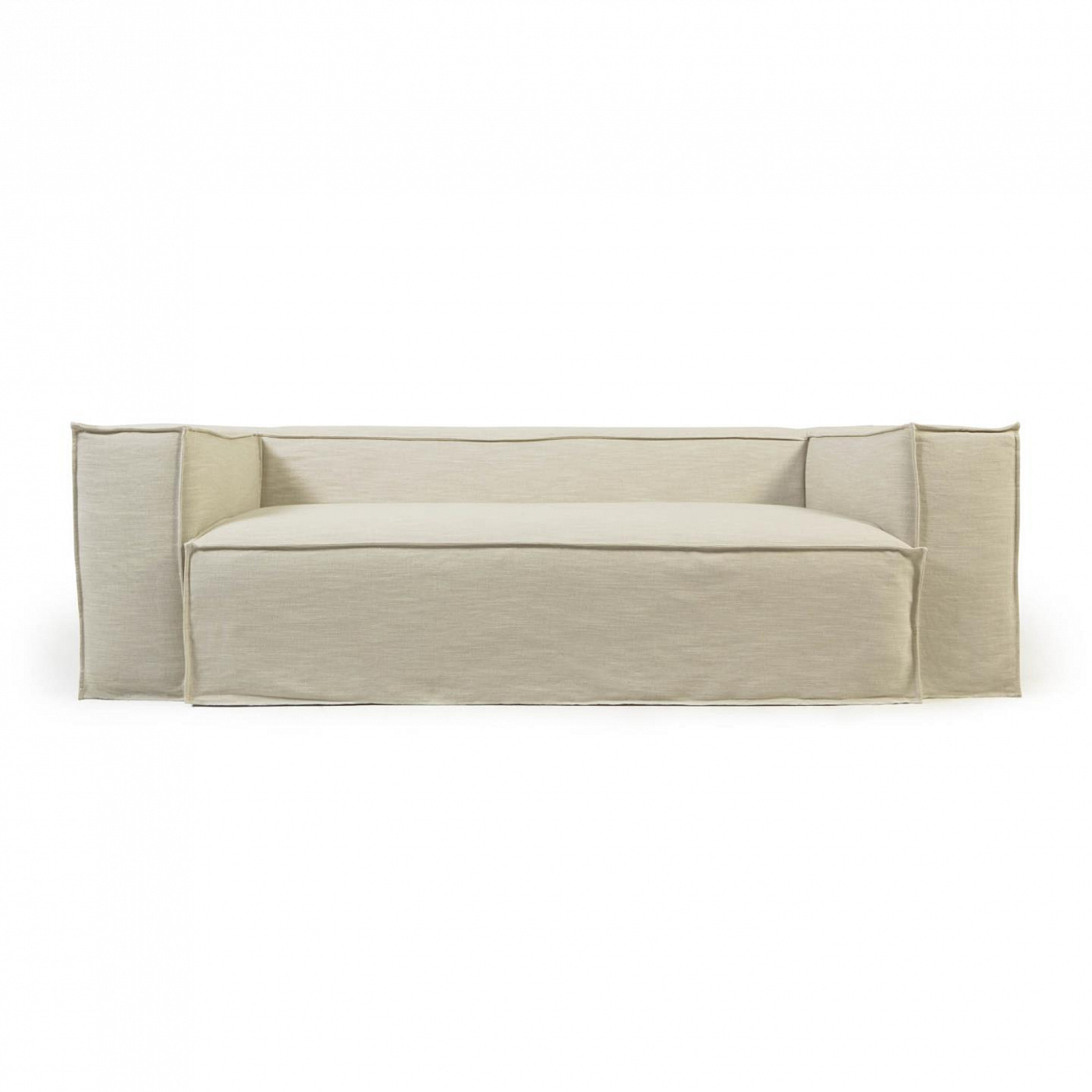 107971 2-х местный диван со съемными чехлами из белого льна 210 см La Forma Blok - Вид №3