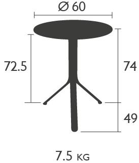 Fermob Круглый садовый стол из металла Rest'o 8810 - Вид №1