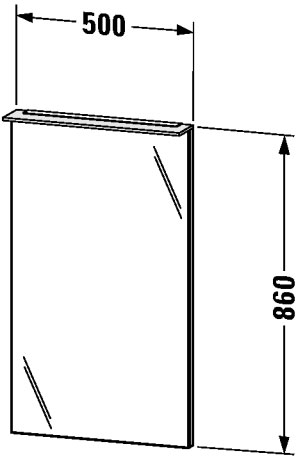 H2749107575 Зеркало с подсветкой Happy D.2 #H27491 500 x 36/105 мм Лен, декор Duravit - Вид №1