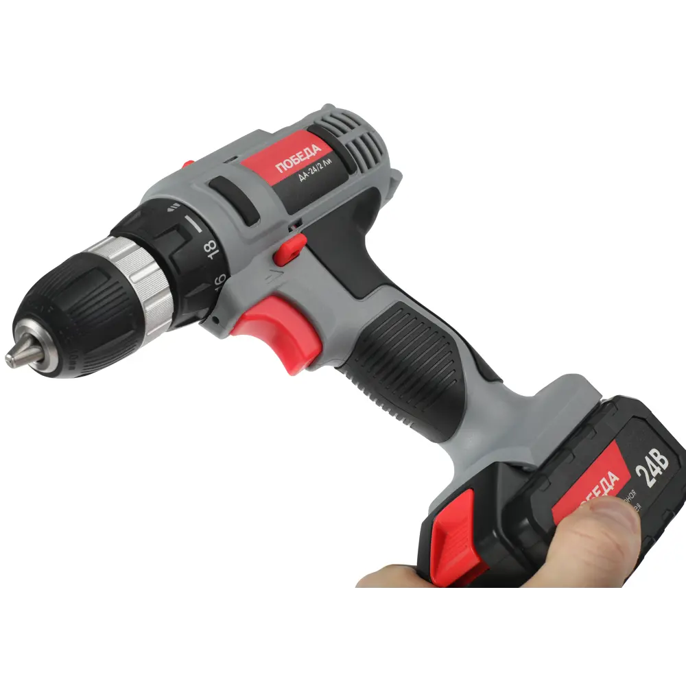 Дрель-шуруповерт аккумуляторная Победа ДА-24/2, 24 В Li-ion 2x2.2 Ач STLM-2006053 - Вид №3