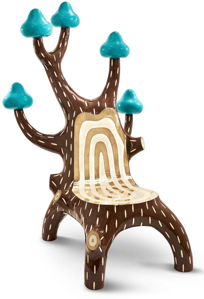 Scarlet Splendour Стул из морской смолы и латуни Forest Fr1 - Вид №1