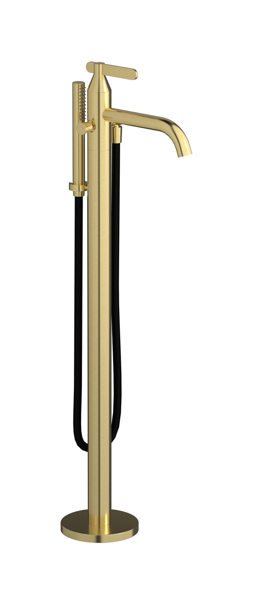 Напольный смесиель для ванны с встроенным душем. WE ARE IB oh305on Brushed Pale Gold Soho