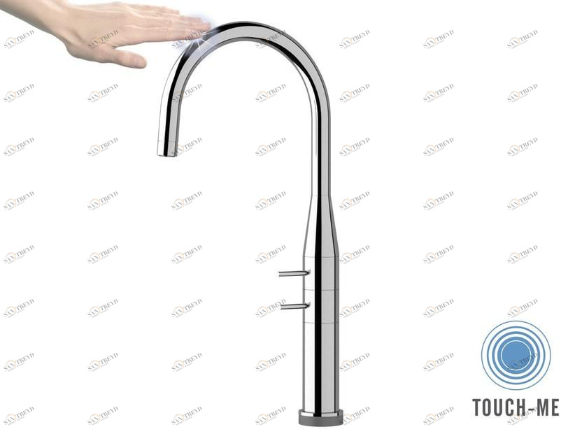 Remer Rubinetterie Смеситель для мойки с поворотным изливом и ручным душем Touch-me Bkt 74