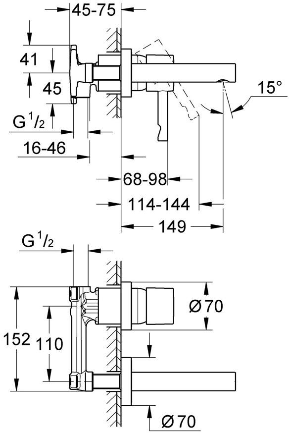Встраиваемая часть смесителя GROHE, однорычажный (32635000) Spare Parts - Вид №8