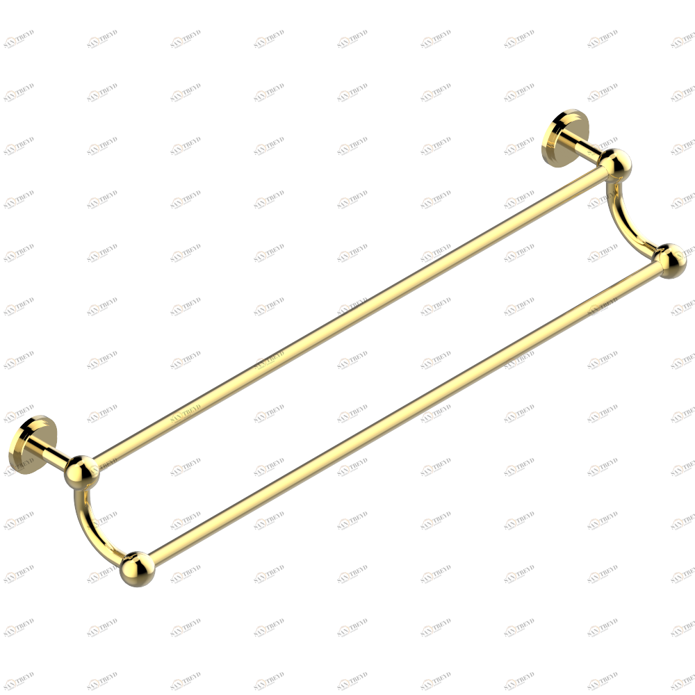 G2S-516 Полотенцедержатель - 2 фиксированные рейки 70 cм, диаметр : 16 мм Thg-paris Frivole с рукоятками Покрытие PVD золотистый цвет G2S-516 CAT.F