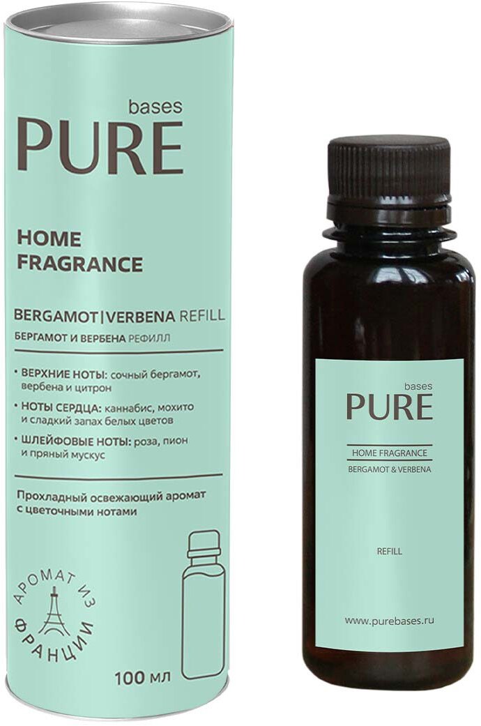 90450025 Аромат для дома Bergamot & Verbena Refill 100 мл STLM-0227052 PURE BASES