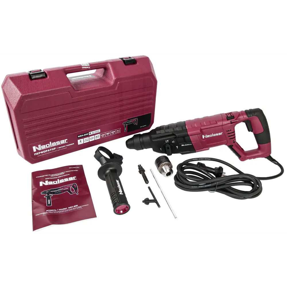 Перфоратор Neolaser NRH-800 профессиональный SDS-plus 800Вт для бетона и камня 89348556 STLM-0839982 - Вид №7