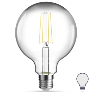 Лампа светодиодная Lexman G120 E27 220-240 В 9 Вт прозрачная 1055 лм нейтральный белый свет