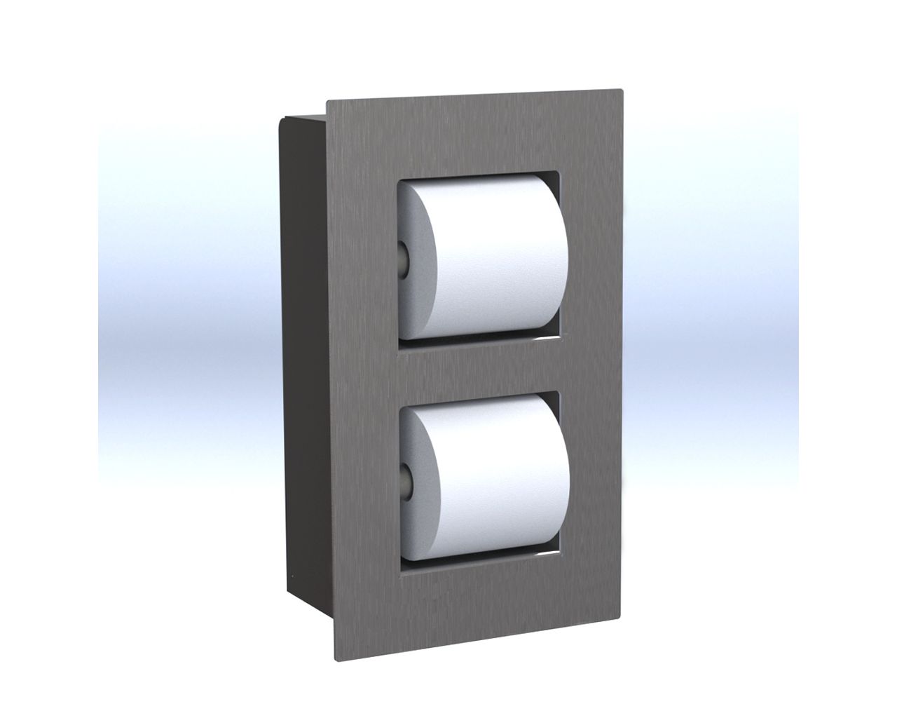 BWM560 Встраиваемый контейнер для двух небольших рулонов туалетной бумаги, МАТОВАЯ СТАЛЬ Merida  - Вид №1