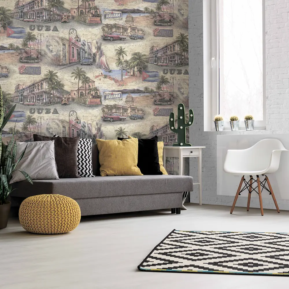Обои флизелиновые «Куба» бежевые 1.0 м 10229-04 82774426 STLM-2163985 OVK DESIGN - Вид №3