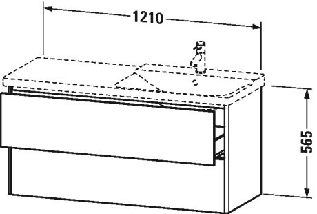 XS418907575 XSquare Тумбочка подвесная Лен, декор Duravit - Вид №1