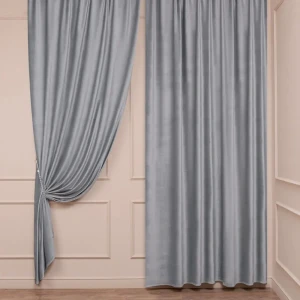 Ткань 1 п/м бархат Boschetto 300 см 340 г/м² цвет графитовый