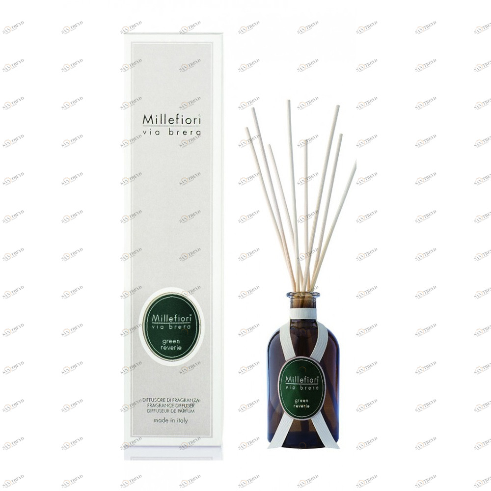 Диффузор с палочками 250 мл "Свежесть зелени" Green reverie MILLEFIORI MILANO ЛЕС 267471 Белый 