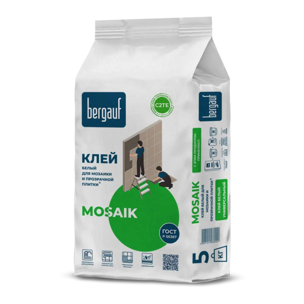 Клей для мозаики и прозрачной плитки Bergauf Mosaik 5 кг STLM-2010687